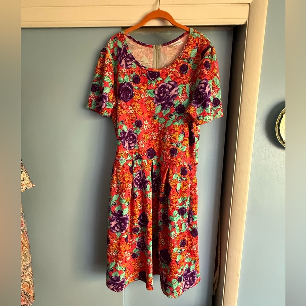 LuLaRoe Short Sleeve Floral Dress - 3X